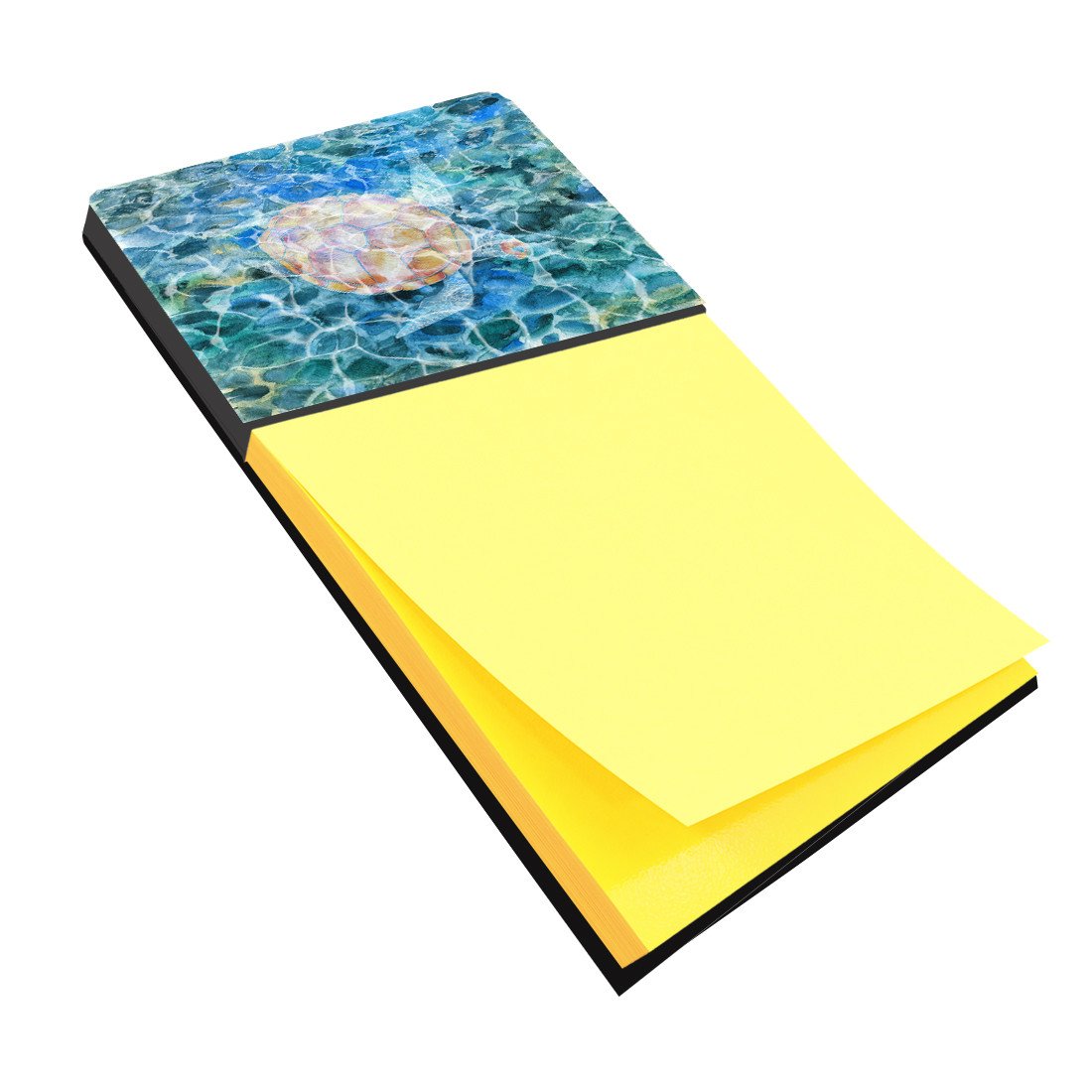 Sea Turtle Under water Watercolor Sticky Note Holder Refillable Dispenser Desk Accessory 3x3 Pad Gift
