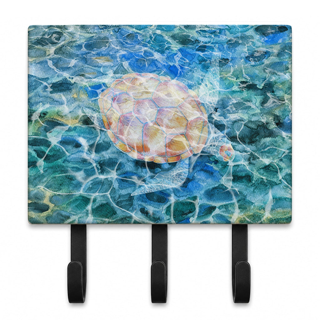Sea Turtle Under water Leash or Key Holder Wall Hooks, Coat Rack Wall Mount, for Hanging Keys, Towels, Aprons, Leashes