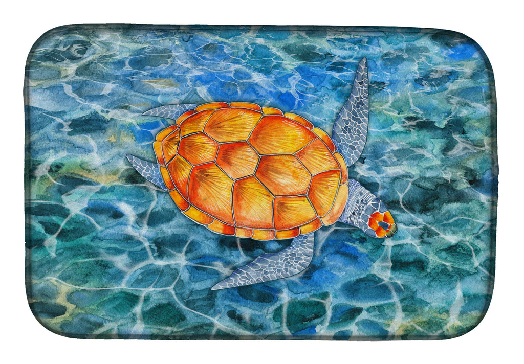 Sea Turtle Dish Drying Mat Absorbent Dish Drying Mat Pad for Kitchen Counter Dish Drainer Mat for Countertop, 14 x 21", Multicolor