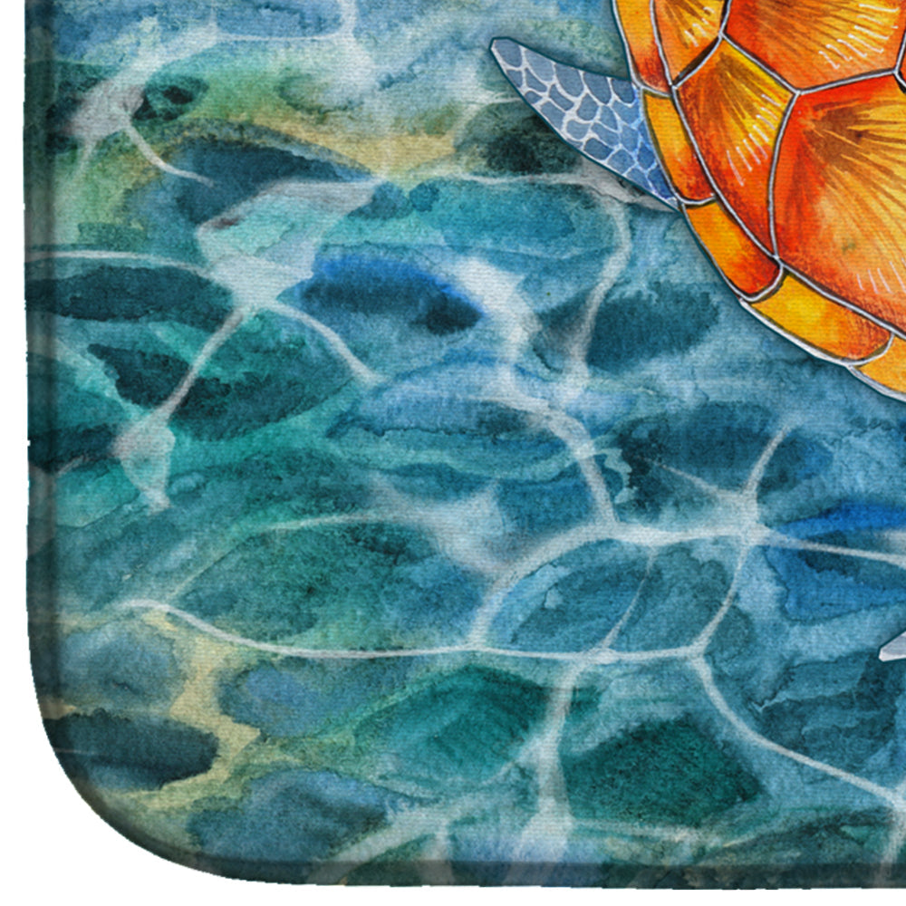 Sea Turtle Dish Drying Mat Absorbent Dish Drying Mat Pad for Kitchen Counter Dish Drainer Mat for Countertop, 14 x 21", Multicolor