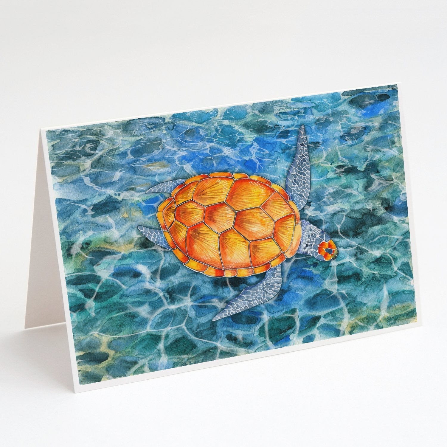 Sea Turtle Greeting Cards Pack of 8 Blank Cards with Envelopes Whimsical A7 Size 5x7