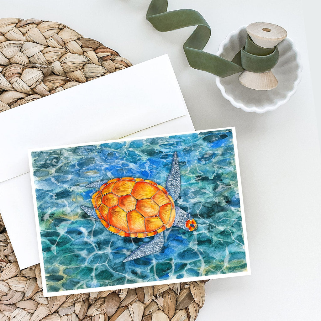 Sea Turtle Greeting Cards Pack of 8 Blank Cards with Envelopes Whimsical A7 Size 5x7