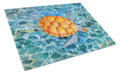 Sea Turtle Cutting Board Tempered Glass Kitchen Cutting Surface, Heat Resistant Chopping, Non-Slip Feet, Food Prep & Serving