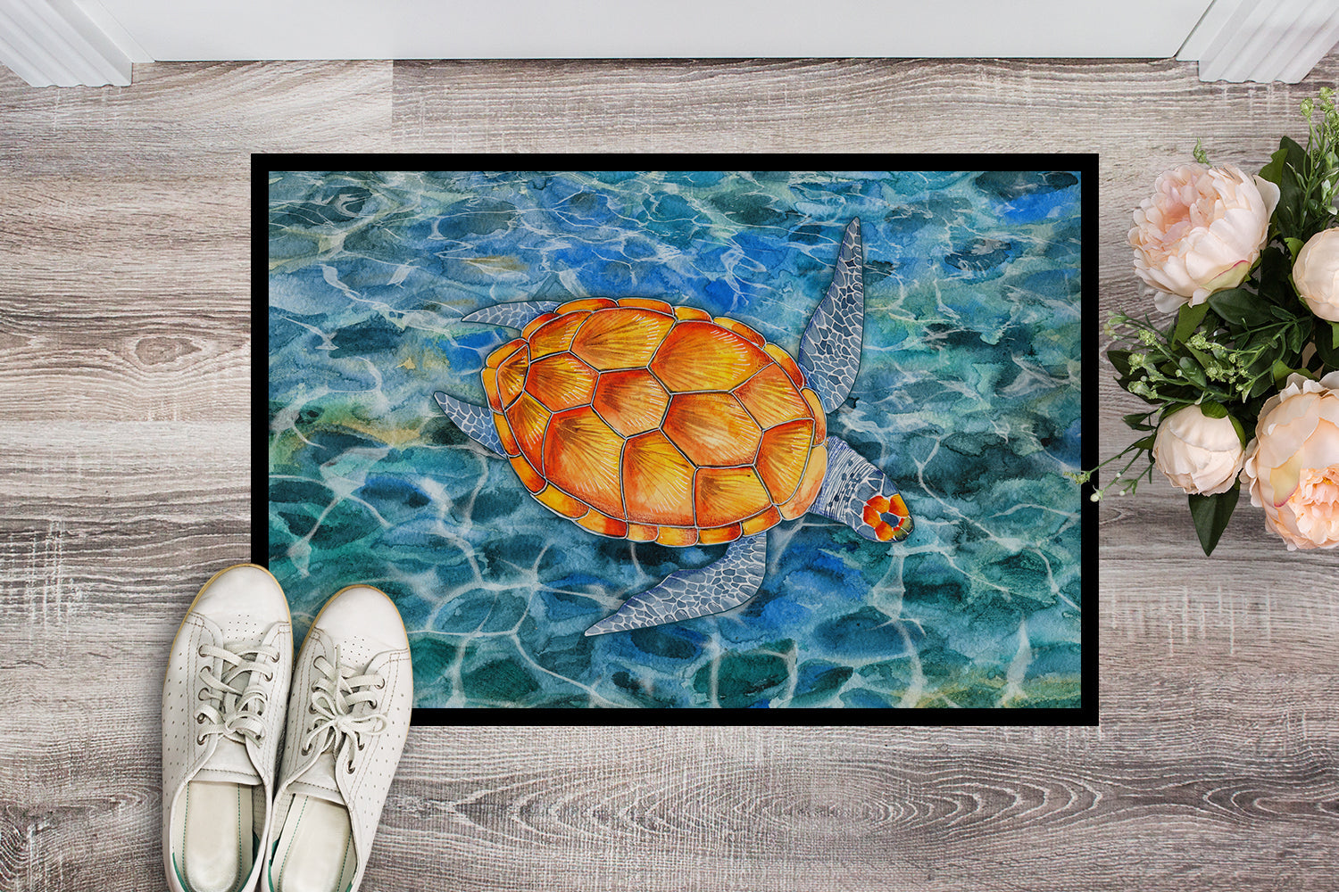 Sea Turtle Doormat Indoor Outdoor 18H X 27W Front Door Mat Rugs for Entryway, Non Slip Washable