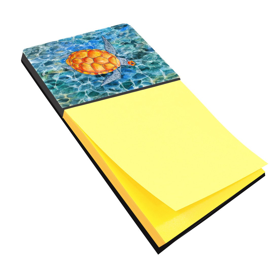 Sea Turtle Watercolor Sticky Note Holder Refillable Dispenser Desk Accessory 3x3 Pad Gift