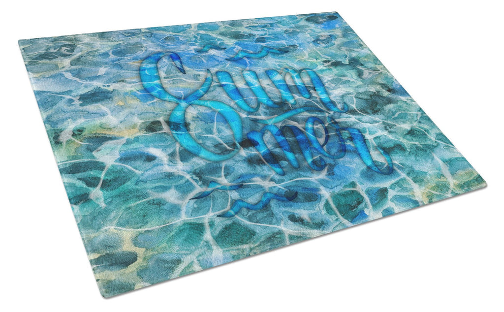 Summer Under Water Cutting Board Tempered Glass Kitchen Cutting Surface, Heat Resistant Chopping, Non-Slip Feet, Food Prep & Serving