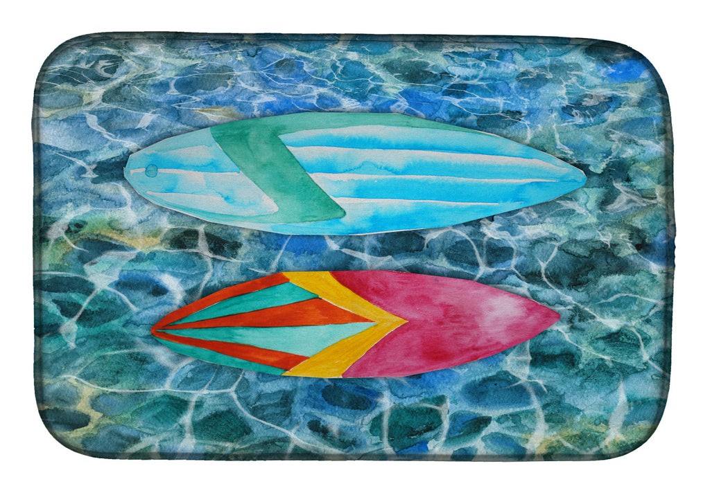 Surf Boards on the Water Dish Drying Mat Absorbent Dish Drying Mat Pad for Kitchen Counter Dish Drainer Mat for Countertop, 14 x 21", Multicolor