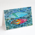Surf Boards on the Water Greeting Cards Pack of 8 Blank Cards with Envelopes Whimsical A7 Size 5x7