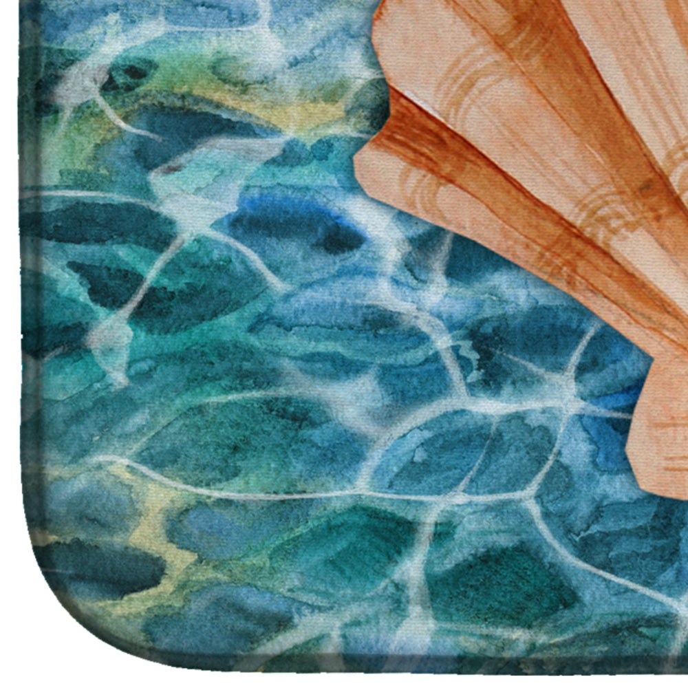 Scallop Shell and Water Dish Drying Mat Absorbent Dish Drying Mat Pad for Kitchen Counter Dish Drainer Mat for Countertop, 14 x 21", Multicolor