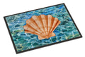 Scallop Shell and Water Doormat Indoor Outdoor 24H X 36W Front Door Mat Rugs for Entryway, Non Slip Washable Low Pile,