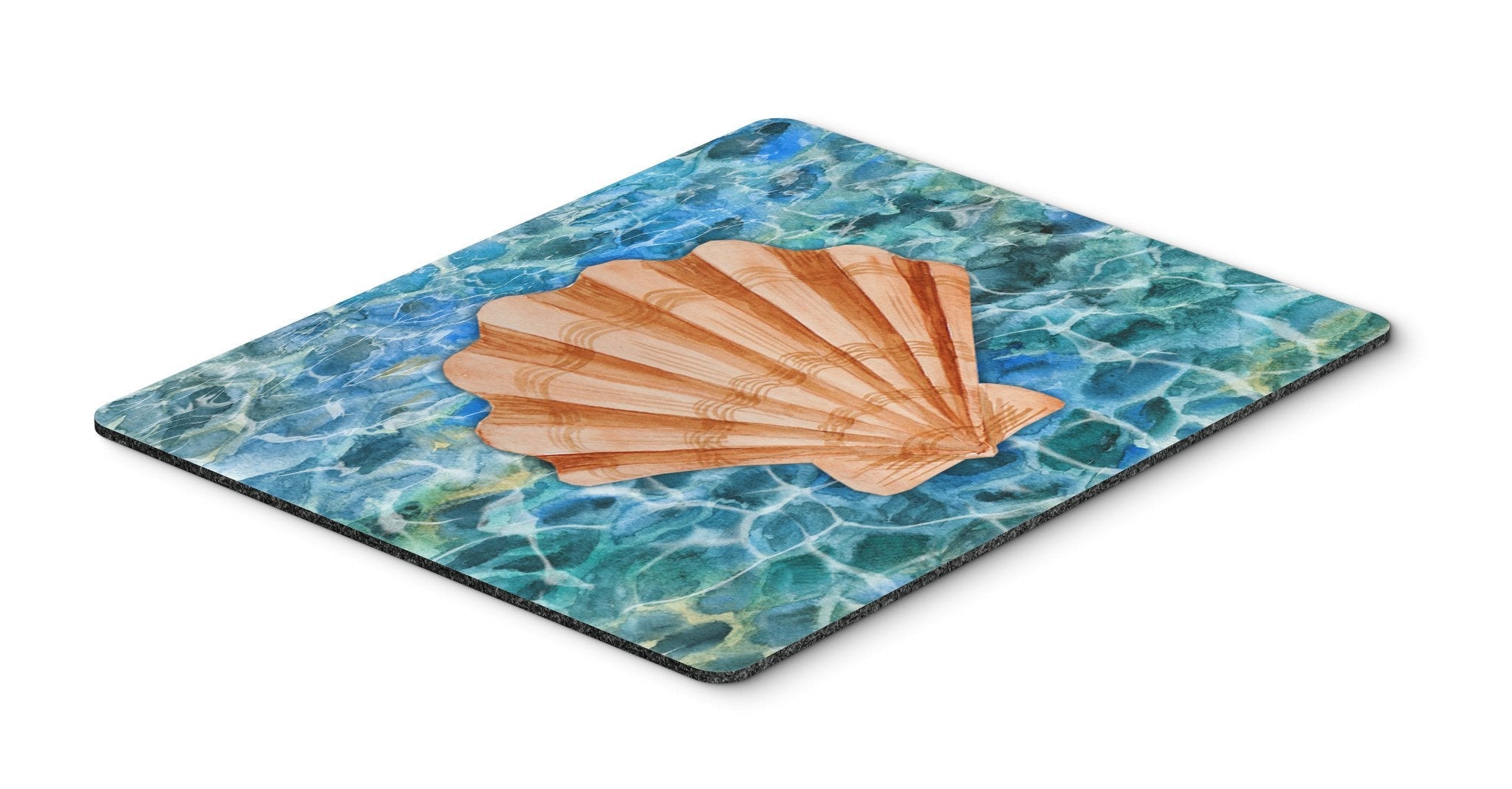 Scallop Shell and Water Mouse Pad, Heat Resistant Trivet Hot Pad , Non Slip Rubber Desk Mat, Kitchen Counter Protector, Home Office Decor Gift