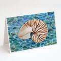 Sea Shell and Water Greeting Cards Pack of 8 Blank Cards with Envelopes Whimsical A7 Size 5x7