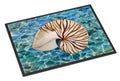 Sea Shell and Water Doormat Indoor Outdoor 18H X 27W Front Door Mat Rugs for Entryway, Non Slip Washable
