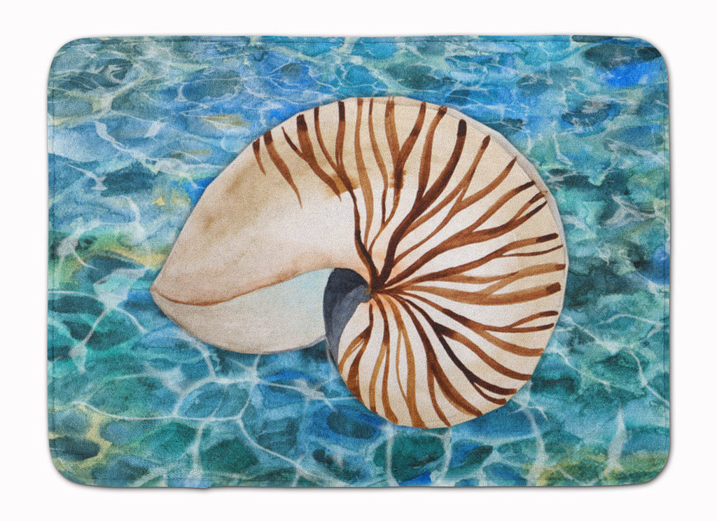 Sea Shell and Water Memory Foam Kitchen Mat Machine Washable Anti-Fatigue Cushion Comfort Bath or Kitchen Rug