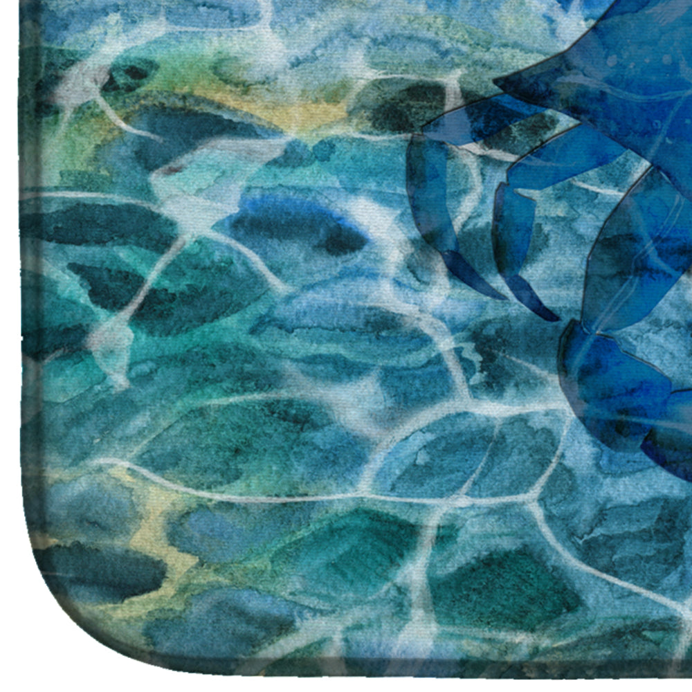 Blue Crab Under Water Dish Drying Mat Absorbent Dish Drying Mat Pad for Kitchen Counter Dish Drainer Mat for Countertop, 14 x 21", Multicolor
