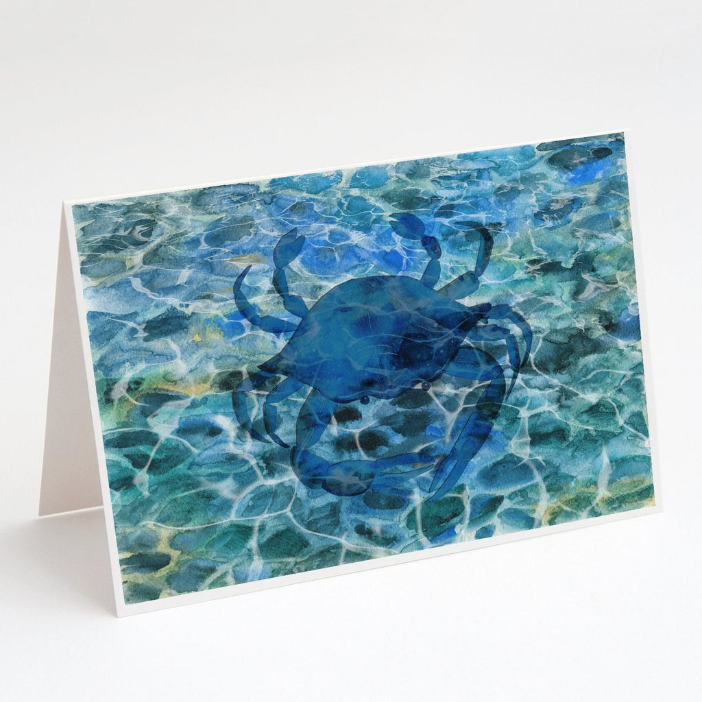 Blue Crab Under Water Greeting Cards Pack of 8 Blank Cards with Envelopes Whimsical A7 Size 5x7