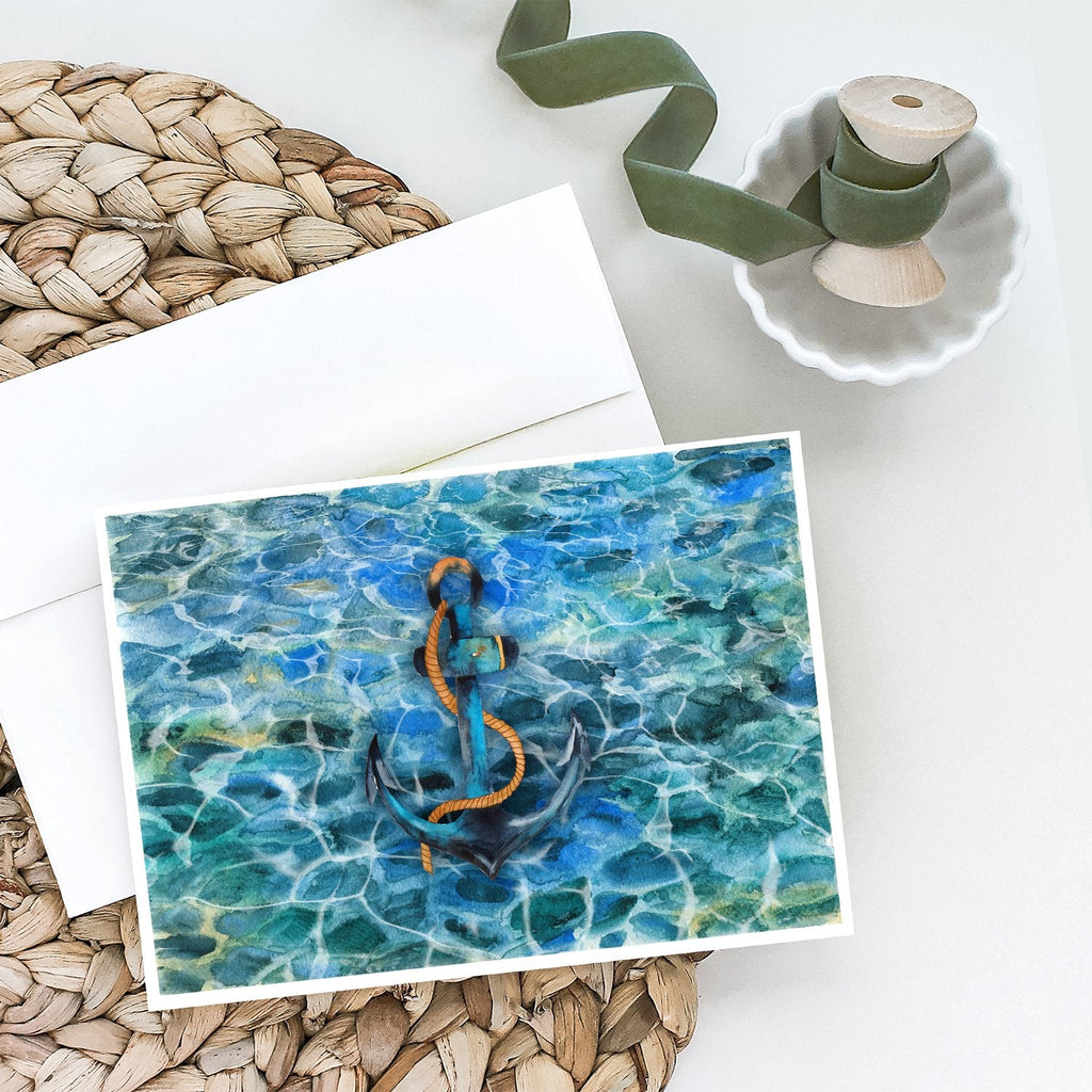 Anchor and Rope Greeting Cards Pack of 8 Blank Cards with Envelopes Whimsical A7 Size 5x7
