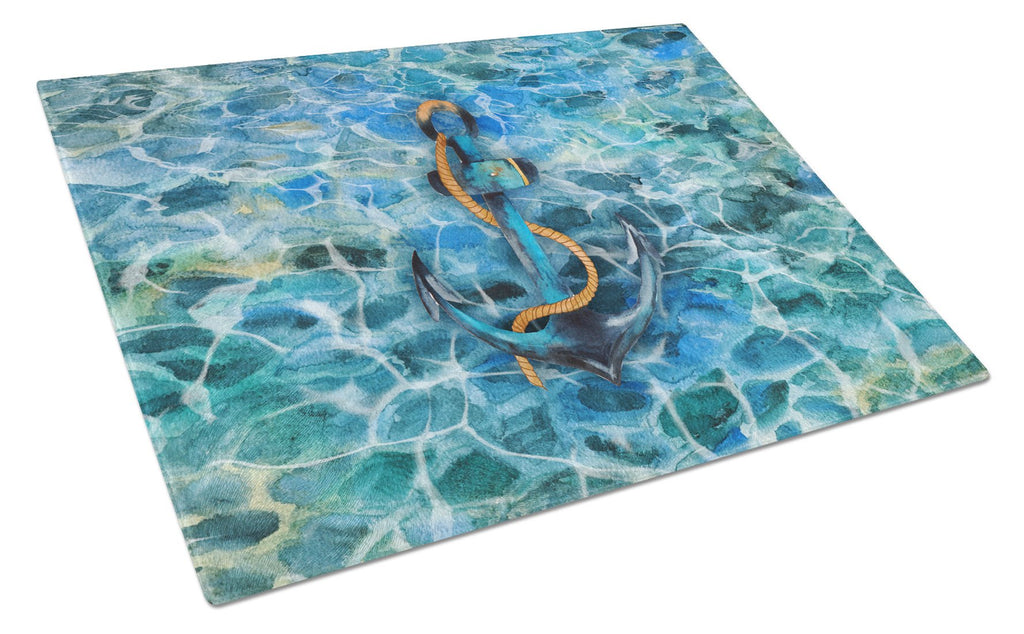 Anchor and Rope Cutting Board Tempered Glass Kitchen Cutting Surface, Heat Resistant Chopping, Non-Slip Feet, Food Prep & Serving
