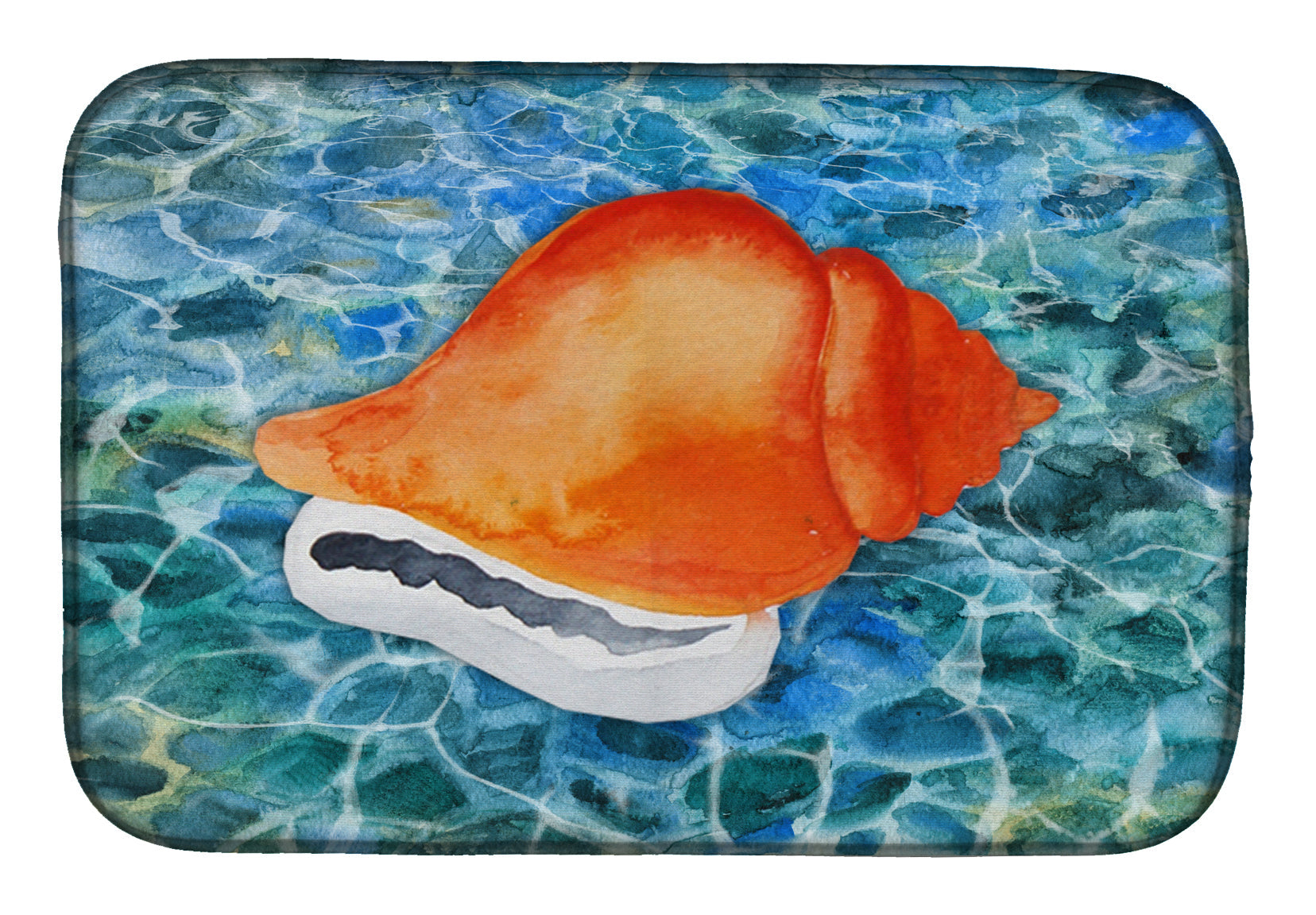 Sea Shell Dish Drying Mat Absorbent Dish Drying Mat Pad for Kitchen Counter Dish Drainer Mat for Countertop, 14 x 21", Multicolor