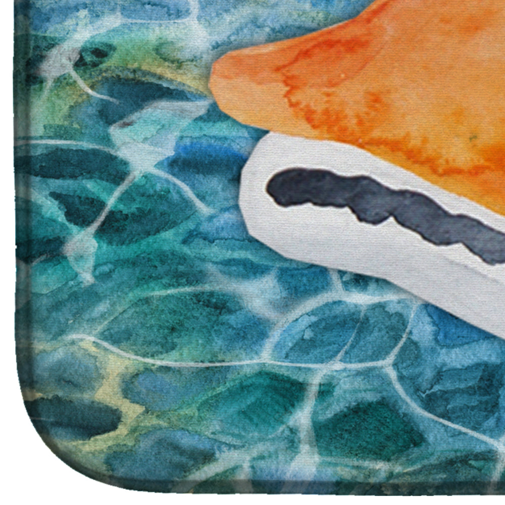 Sea Shell Dish Drying Mat Absorbent Dish Drying Mat Pad for Kitchen Counter Dish Drainer Mat for Countertop, 14 x 21", Multicolor
