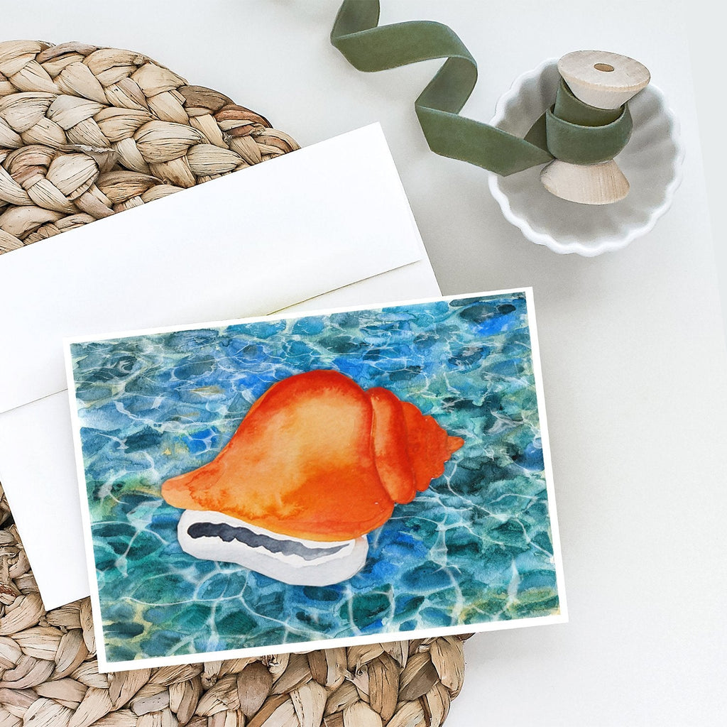 Sea Shell Greeting Cards Pack of 8 Blank Cards with Envelopes Whimsical A7 Size 5x7