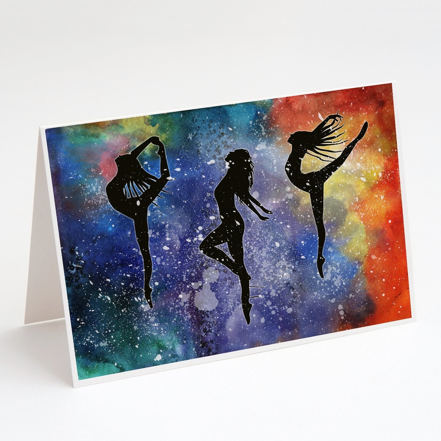 Dancers Greeting Cards Pack of 8 Blank Cards with Envelopes Whimsical A7 Size 5x7