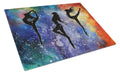 Dancers Cutting Board Tempered Glass Kitchen Cutting Surface, Heat Resistant Chopping, Non-Slip Feet, Food Prep & Serving