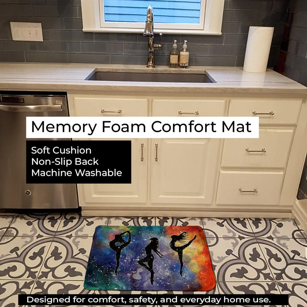 Dancers Memory Foam Kitchen Mat Machine Washable Anti-Fatigue Cushion Comfort Bath or Kitchen Rug