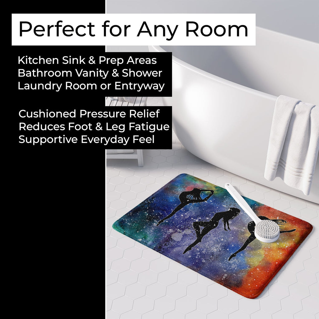 Dancers Memory Foam Kitchen Mat Machine Washable Anti-Fatigue Cushion Comfort Bath or Kitchen Rug