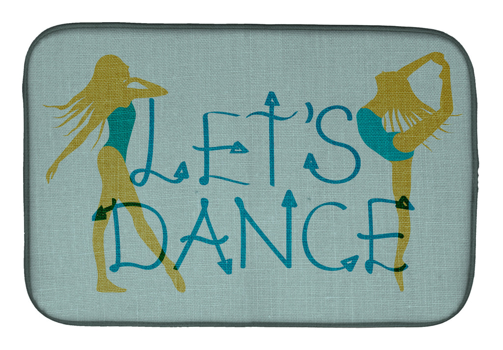 Let's Dance Linen Teal Dish Drying Mat Absorbent Dish Drying Mat Pad for Kitchen Counter Dish Drainer Mat for Countertop, 14 x 21", Multicolor