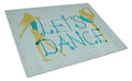 Let's Dance Linen Teal Cutting Board Tempered Glass Kitchen Cutting Surface, Heat Resistant Chopping, Non-Slip Feet, Food Prep & Serving