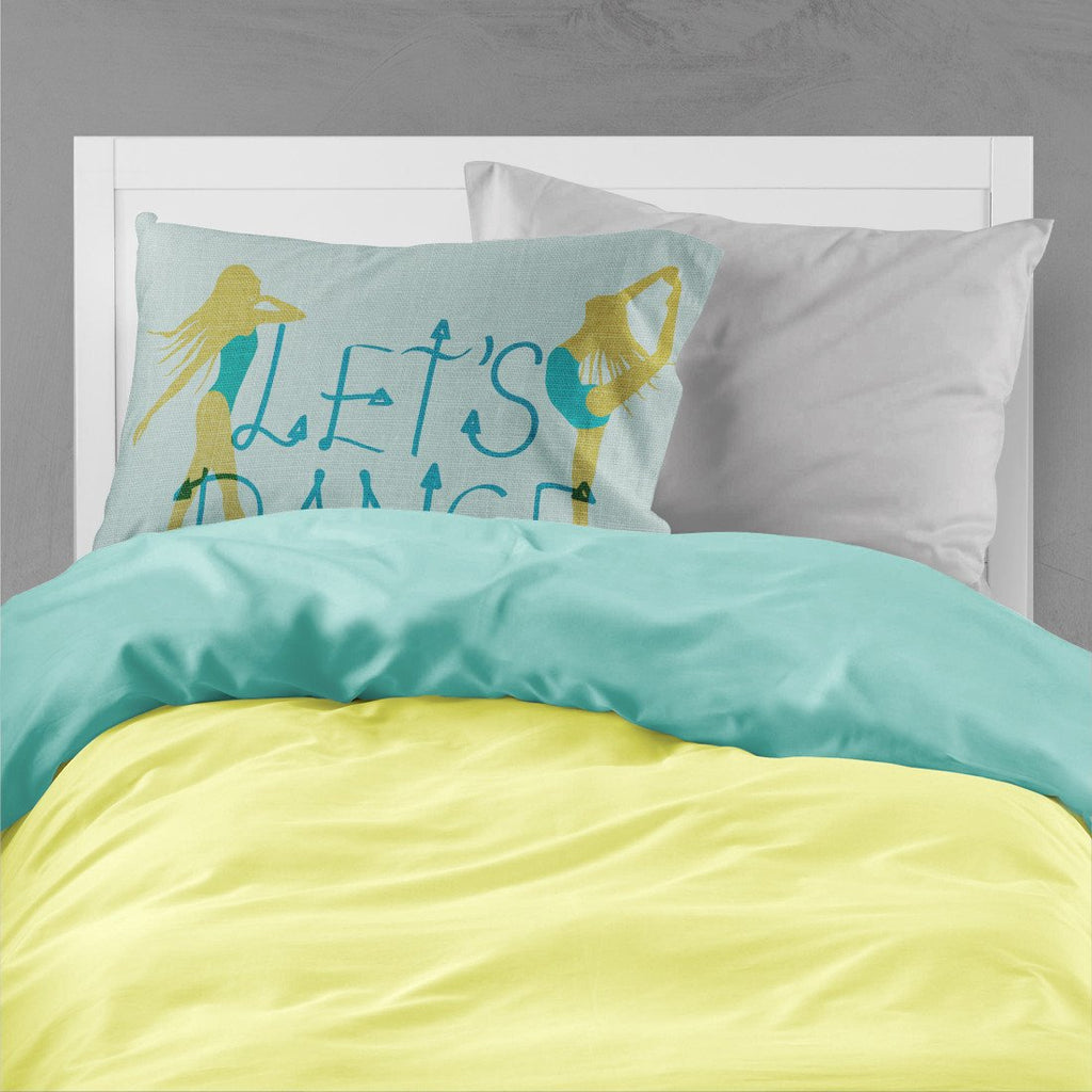 Let's Dance Linen Teal Standard Pillowcase Lightweight Super Soft Easy Care Decorative Artwork Pillowcase, Standard