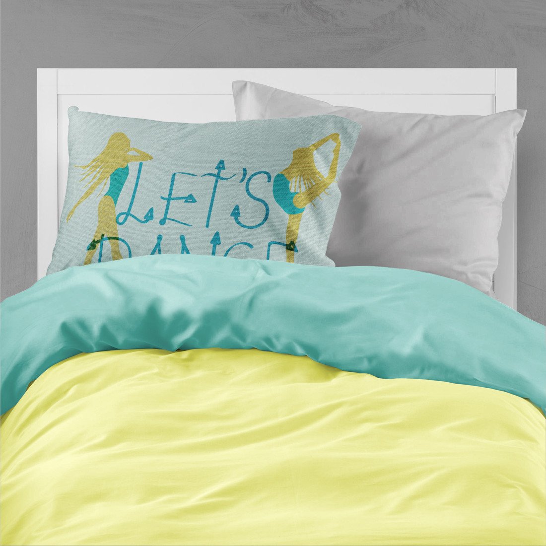Let's Dance Linen Teal Standard Pillowcase Lightweight Super Soft Easy Care Decorative Artwork Pillowcase, Standard