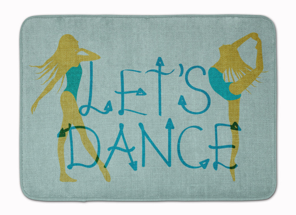 Let's Dance Linen Teal Memory Foam Kitchen Mat Machine Washable Anti-Fatigue Cushion Comfort Bath or Kitchen Rug