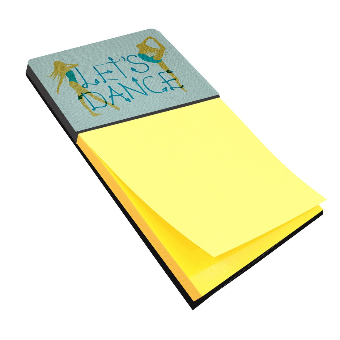Let's Dance Linen Teal Watercolor Sticky Note Holder Refillable Dispenser Desk Accessory 3x3 Pad Gift
