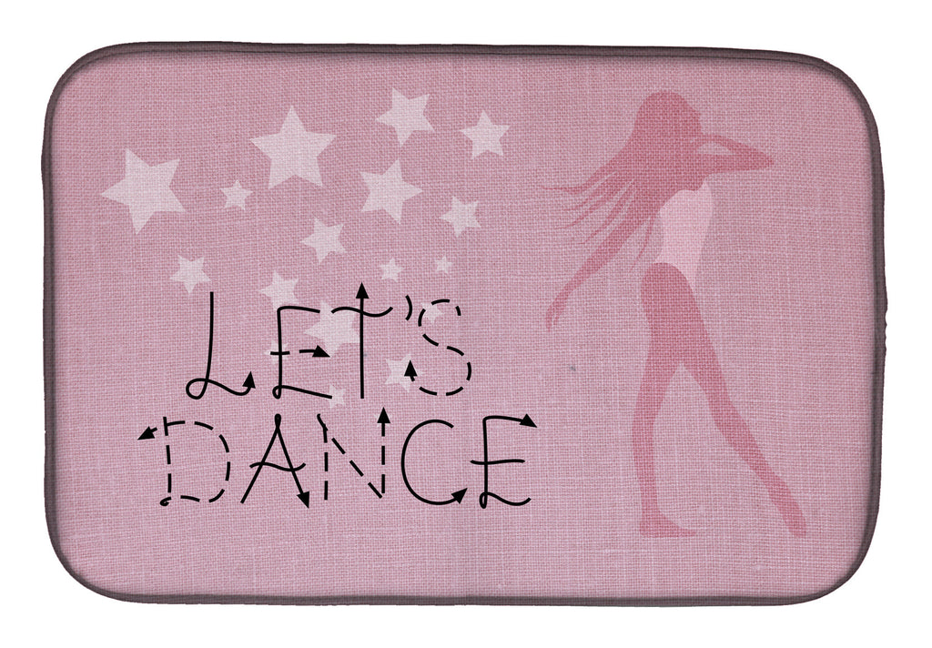 Let's Dance Linen Pink Dish Drying Mat Absorbent Dish Drying Mat Pad for Kitchen Counter Dish Drainer Mat for Countertop, 14 x 21", Multicolor