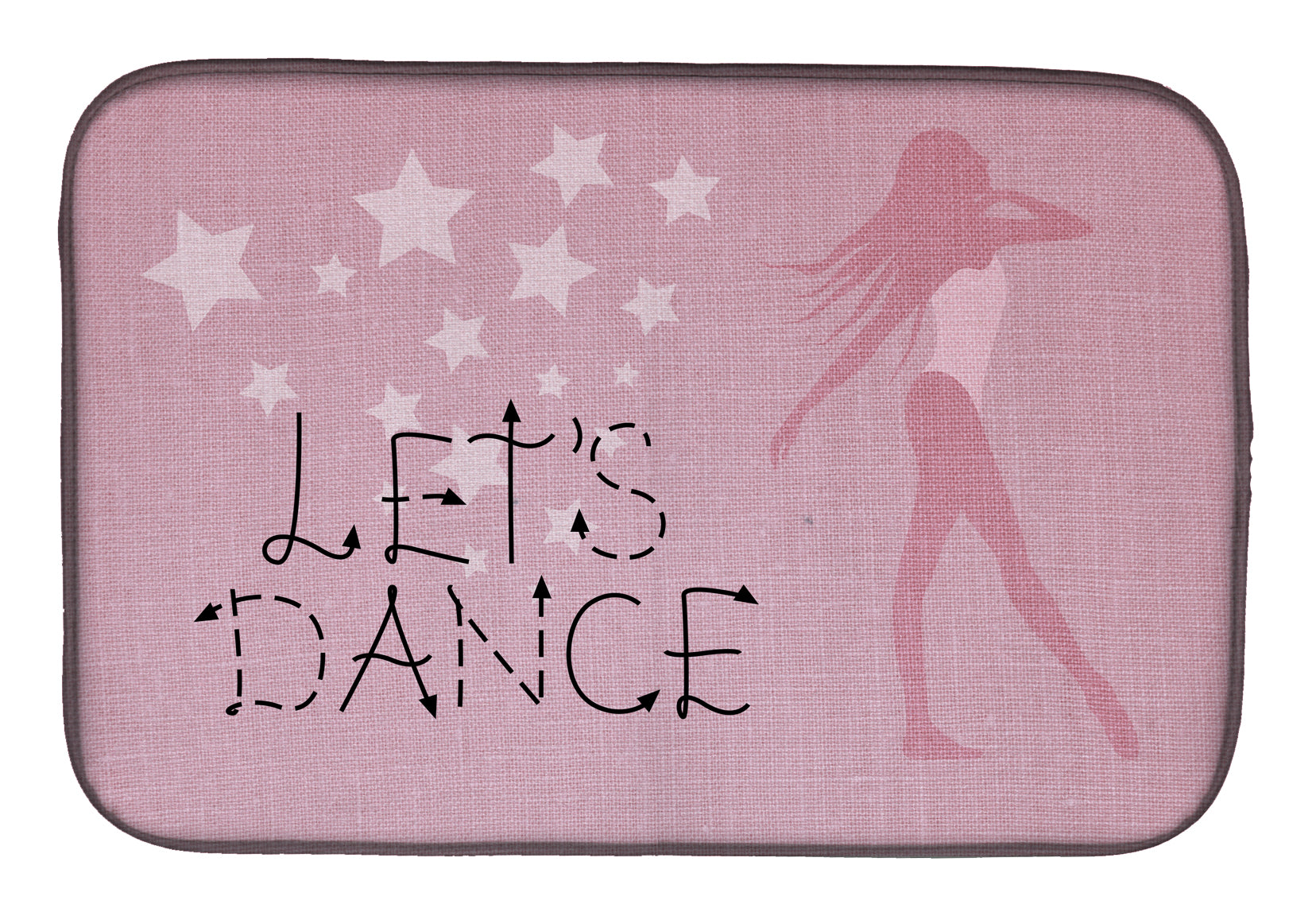 Let's Dance Linen Pink Dish Drying Mat Absorbent Dish Drying Mat Pad for Kitchen Counter Dish Drainer Mat for Countertop, 14 x 21", Multicolor
