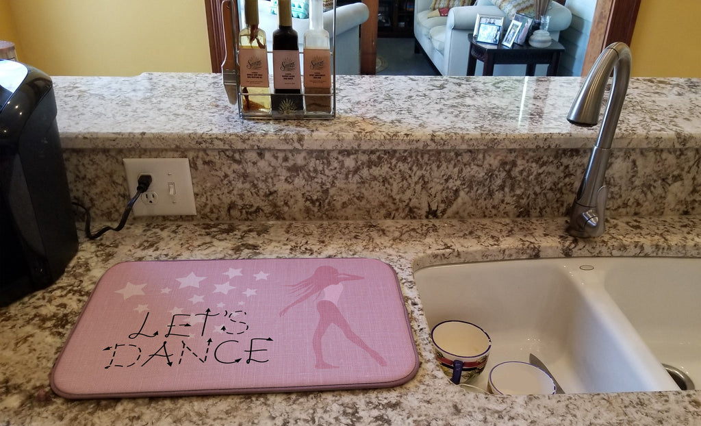 Let's Dance Linen Pink Dish Drying Mat Absorbent Dish Drying Mat Pad for Kitchen Counter Dish Drainer Mat for Countertop, 14 x 21", Multicolor