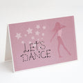 Let's Dance Linen Pink Greeting Cards Pack of 8 Blank Cards with Envelopes Whimsical A7 Size 5x7