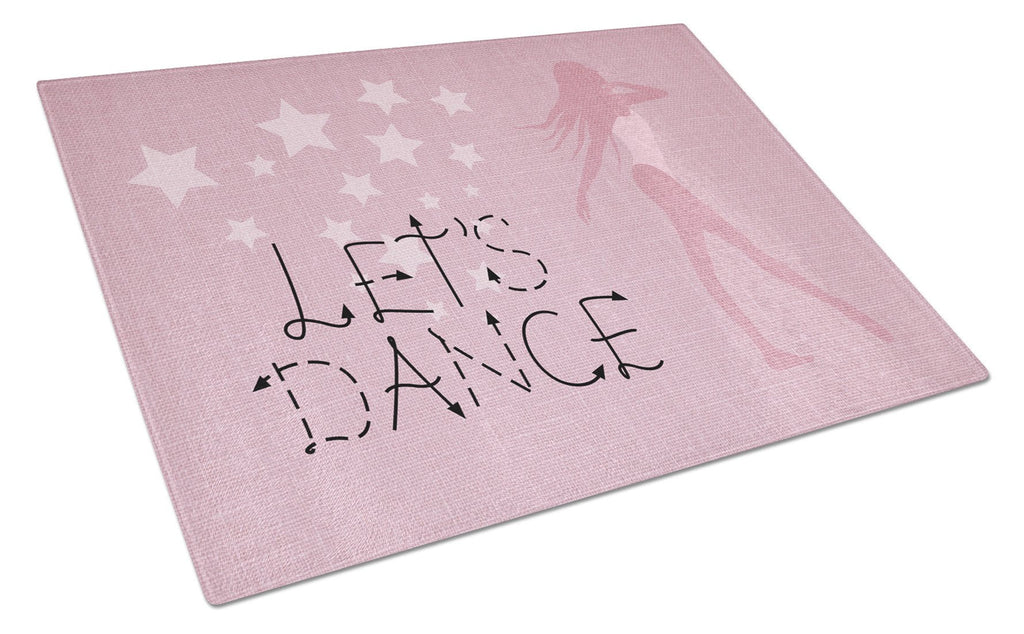 Let's Dance Linen Pink Cutting Board Tempered Glass Kitchen Cutting Surface, Heat Resistant Chopping, Non-Slip Feet, Food Prep & Serving
