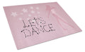 Let's Dance Linen Pink Cutting Board Tempered Glass Kitchen Cutting Surface, Heat Resistant Chopping, Non-Slip Feet, Food Prep & Serving