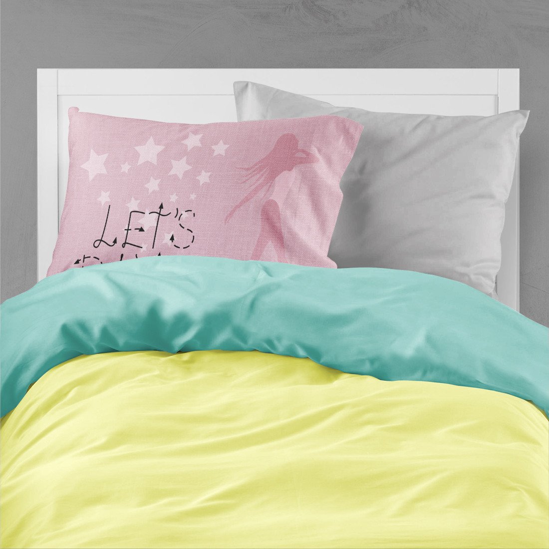Let's Dance Linen Pink Standard Pillowcase Lightweight Super Soft Easy Care Decorative Artwork Pillowcase, Standard