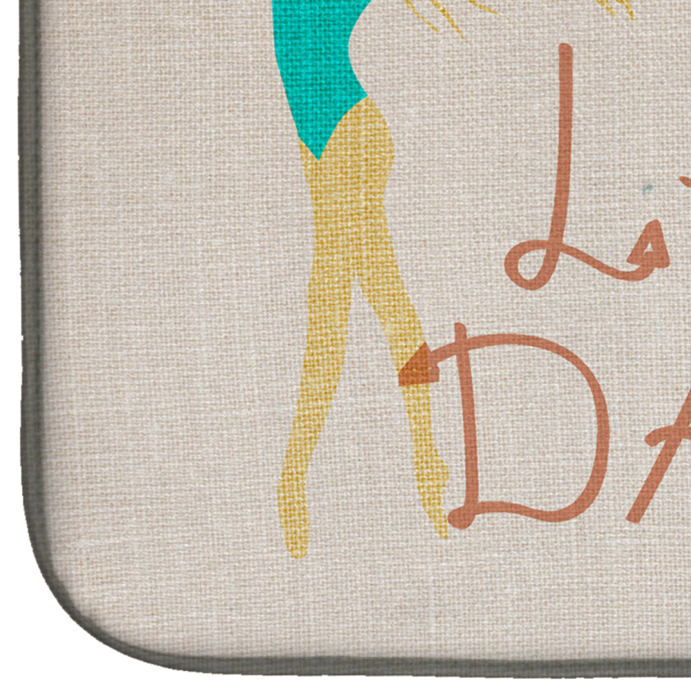 Let's Dance Linen Light Dish Drying Mat Absorbent Dish Drying Mat Pad for Kitchen Counter Dish Drainer Mat for Countertop, 14 x 21", Multicolor