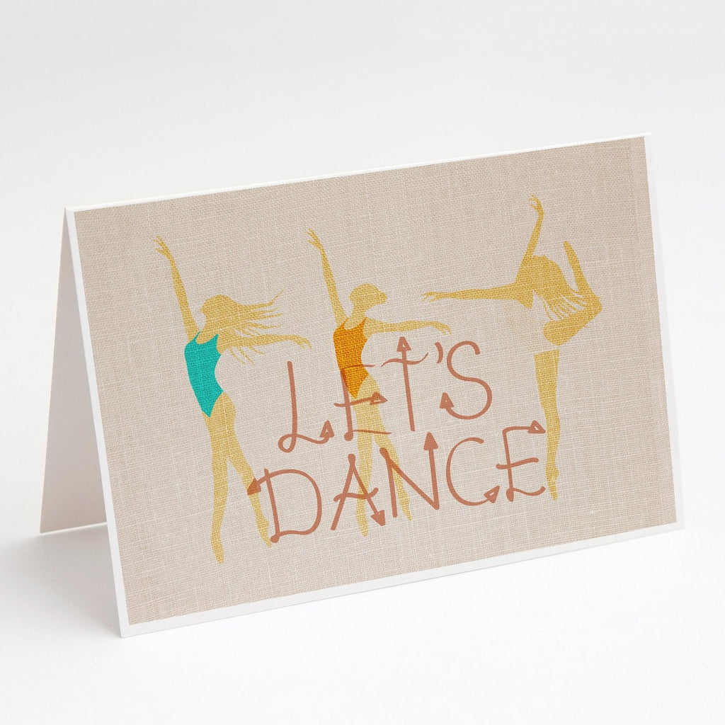 Let's Dance Linen Light Greeting Cards Pack of 8 Blank Cards with Envelopes Whimsical A7 Size 5x7