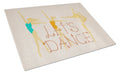 Let's Dance Linen Light Cutting Board Tempered Glass Kitchen Cutting Surface, Heat Resistant Chopping, Non-Slip Feet, Food Prep & Serving