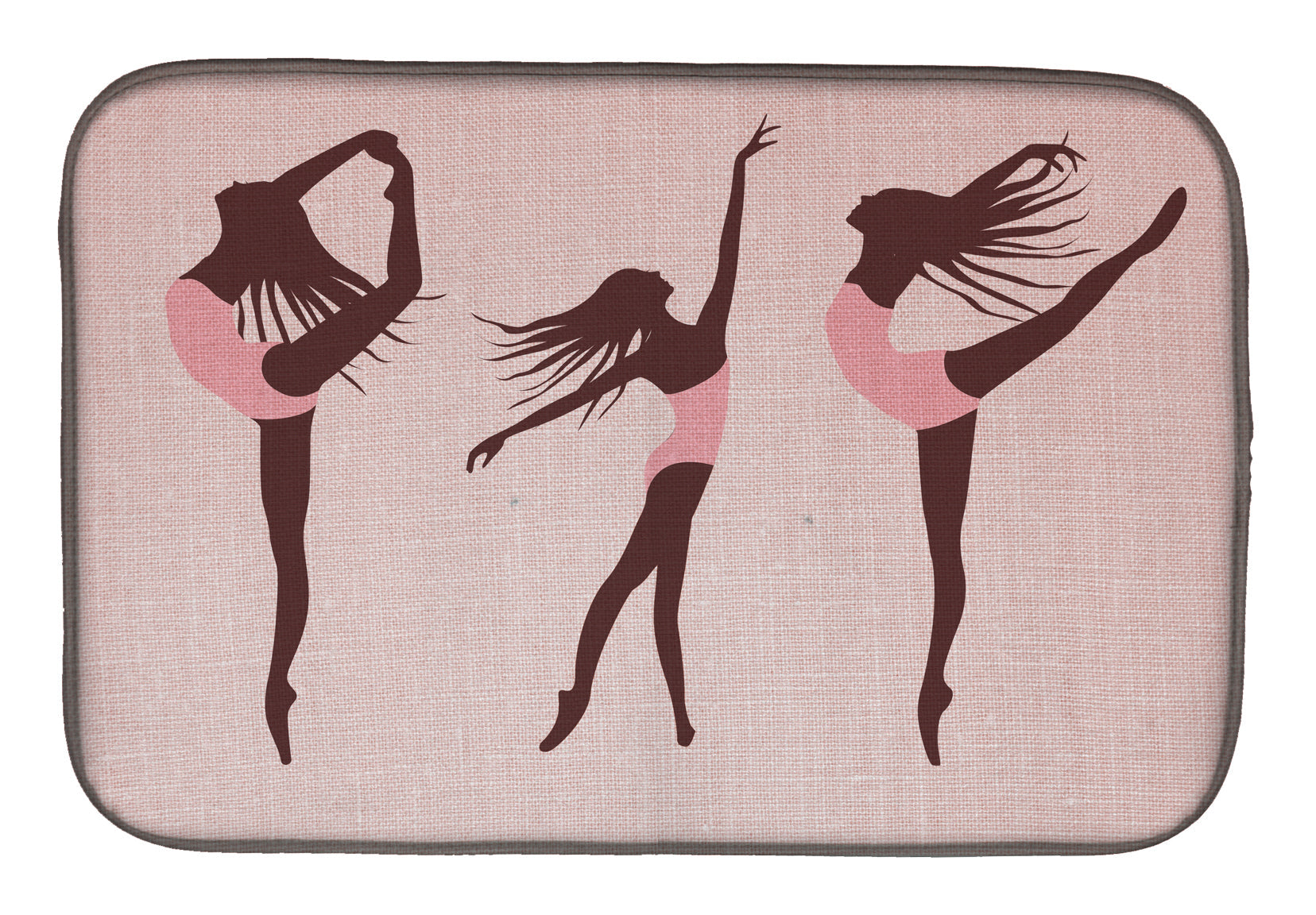 Dancers Linen Pink Dish Drying Mat Absorbent Dish Drying Mat Pad for Kitchen Counter Dish Drainer Mat for Countertop, 14 x 21", Multicolor