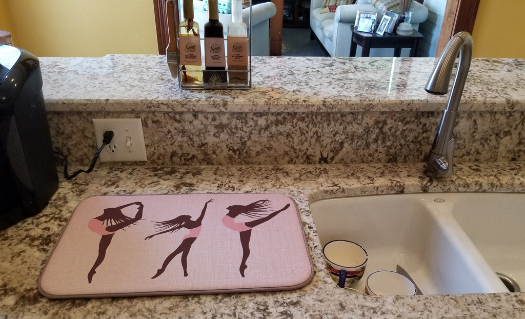 Dancers Linen Pink Dish Drying Mat Absorbent Dish Drying Mat Pad for Kitchen Counter Dish Drainer Mat for Countertop, 14 x 21", Multicolor