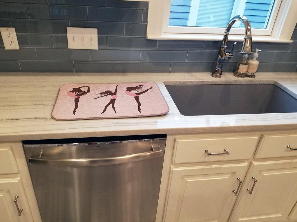 Dancers Linen Pink Dish Drying Mat Absorbent Dish Drying Mat Pad for Kitchen Counter Dish Drainer Mat for Countertop, 14 x 21", Multicolor
