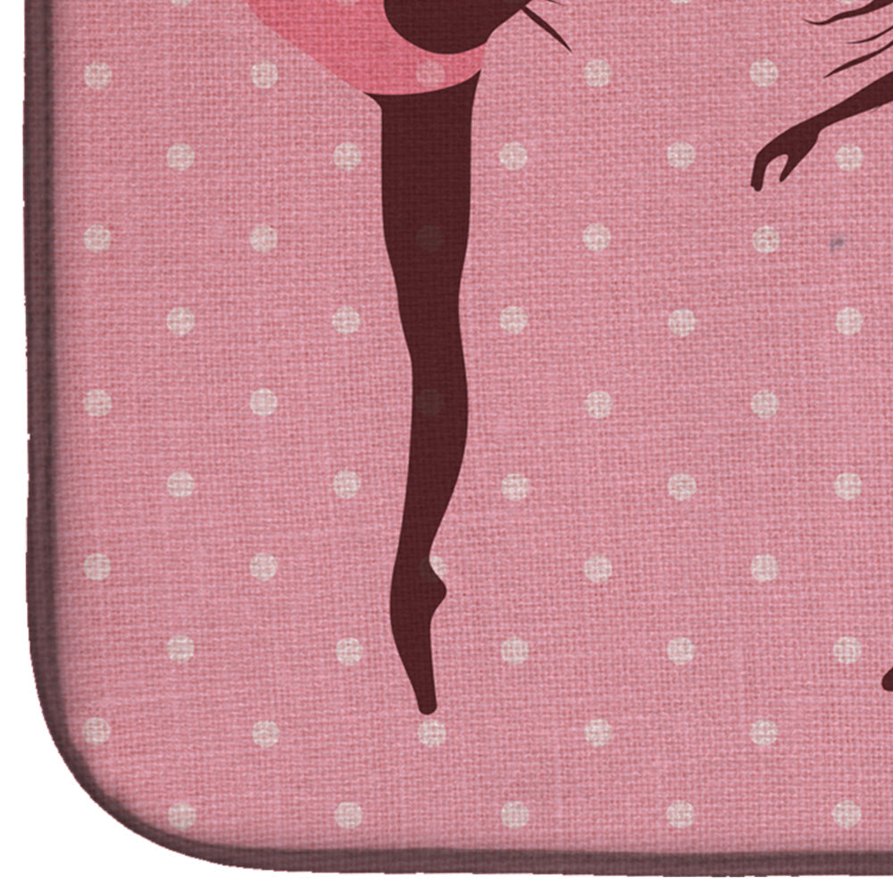 Dancers Linen Pink Polkadots Dish Drying Mat Absorbent Dish Drying Mat Pad for Kitchen Counter Dish Drainer Mat for Countertop, 14 x 21", Multicolor