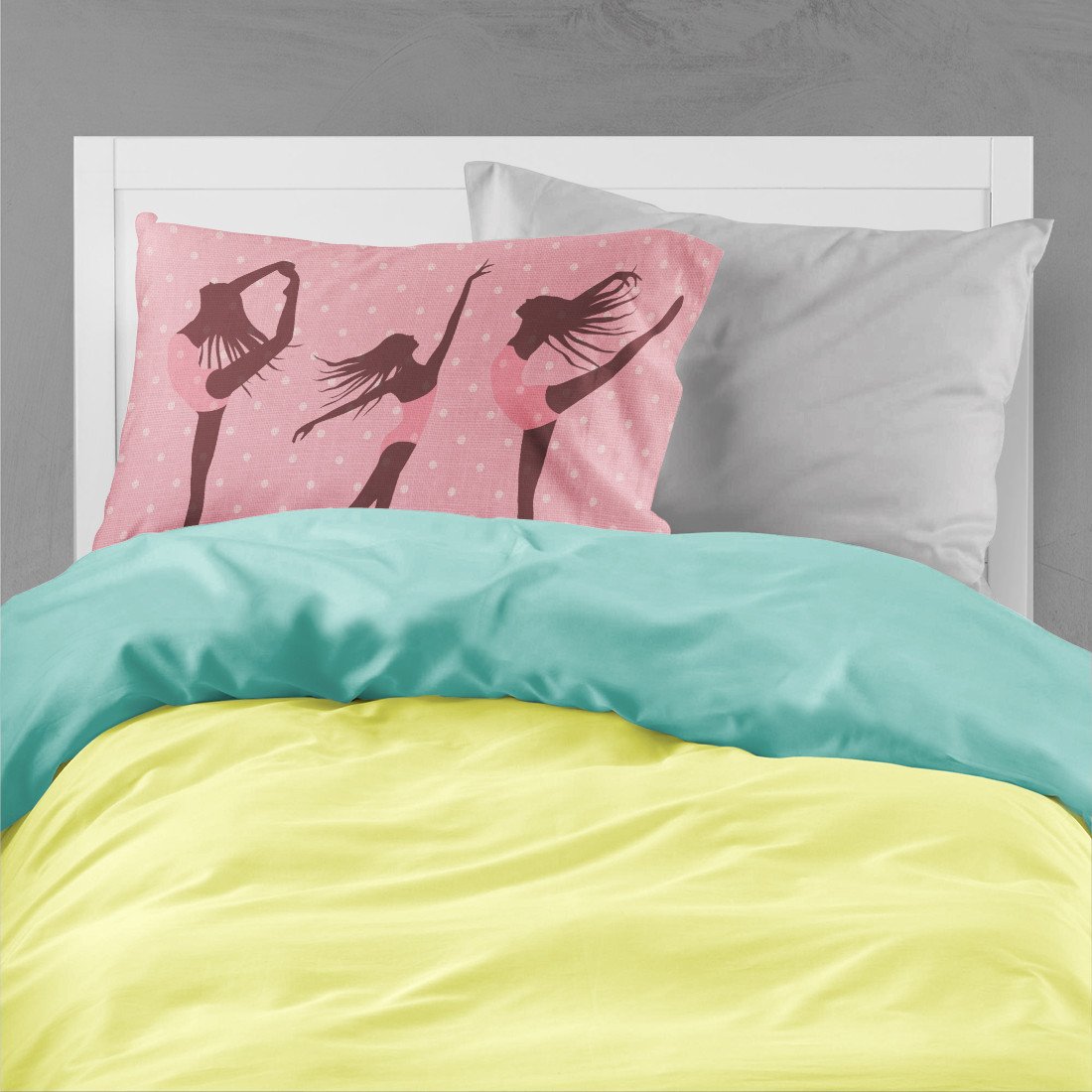 Dancers Linen Pink Polkadots Standard Pillowcase Lightweight Super Soft Easy Care Decorative Artwork Pillowcase, Standard